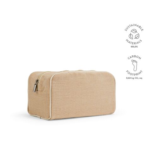 Rio Toiletry Bag Juco 260 gsm Beige | Without Branding