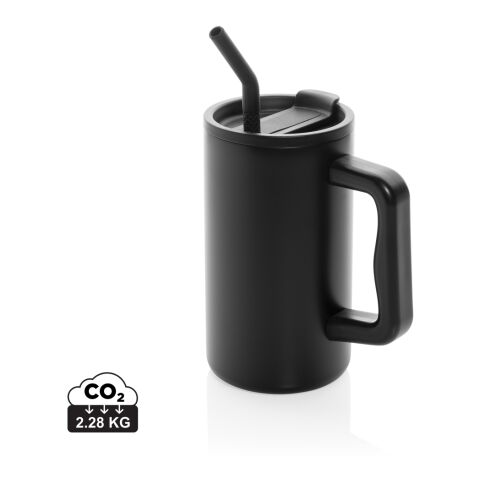 Cube RCS certified recycled steel mug 800ml black | Without Branding | not available | not available