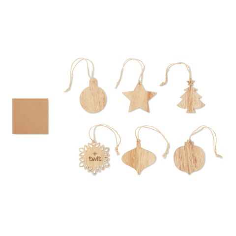 Set of wooden Xmas ornaments wood | Without Branding | not available | not available | not available