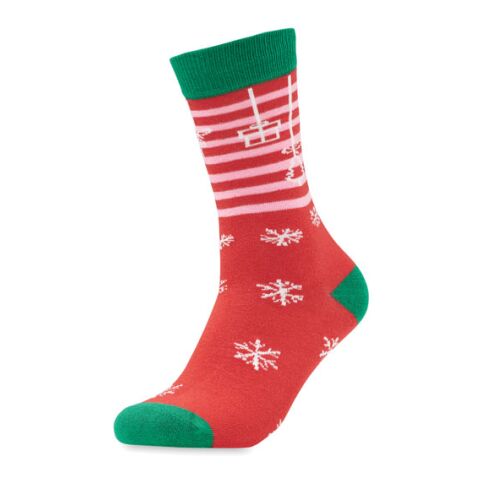 Pair of Christmas socks M red | 1-color Screen Print | CARDBOARD SIDE 1 | 60 mm x 50 mm | not available