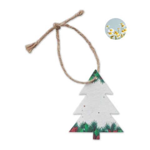 Seed paper Xmas ornament, Tree white | Without Branding | not available | not available