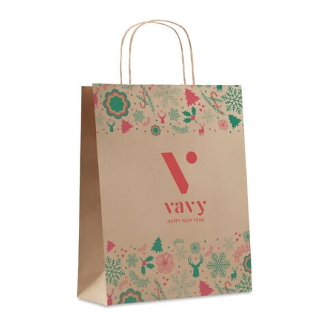 Gift paper bag medium beige | Without Branding | not available | not available | not available