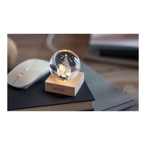 Christmas LED crystal ball wood | Without Branding | not available | not available