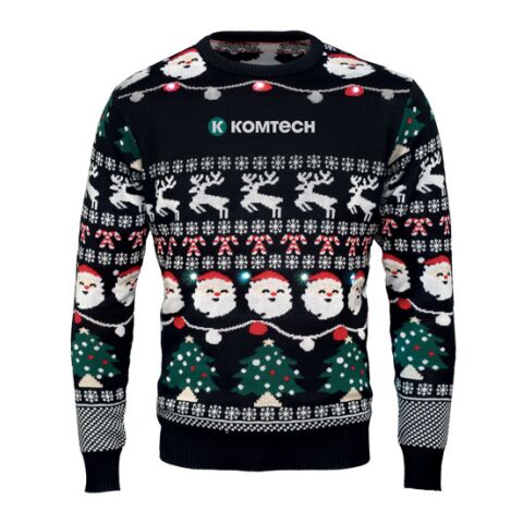 Christmas LED sweater S/M black | 1-color Screen Print | FRONT | 280 mm x 50 mm | 150