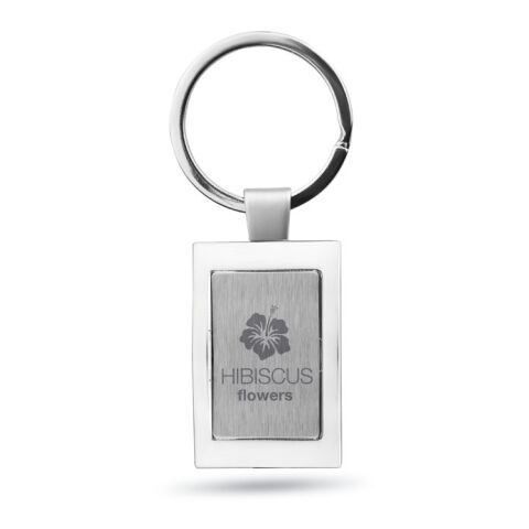 Metal rectangular key ring shiny silver | Without Branding | not available | not available