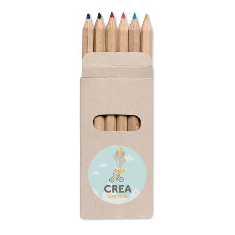 6 coloured pencils in box 