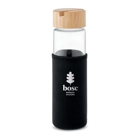 Glass bottle bamboo lid 600ml