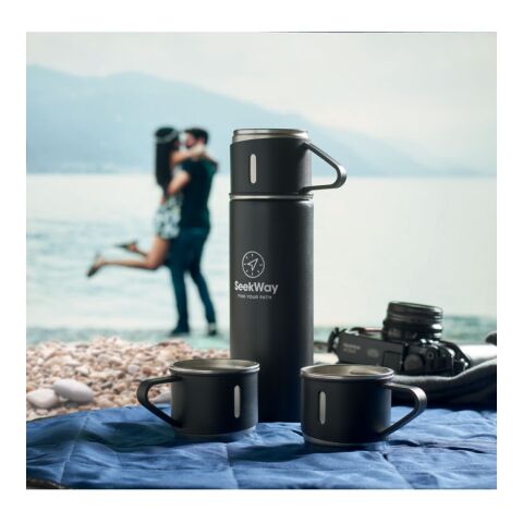 Double wall bottle and cup set black | No Branding | not available | not available | not available