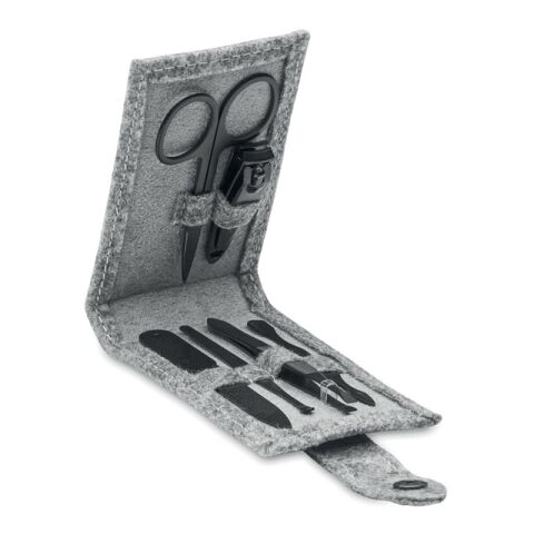 RPET felt 6 piece manicure set grey | No Branding | not available | not available | not available