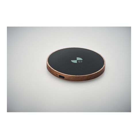 Acacia wood wireless charging pad 15W black | No Branding | not available | not available