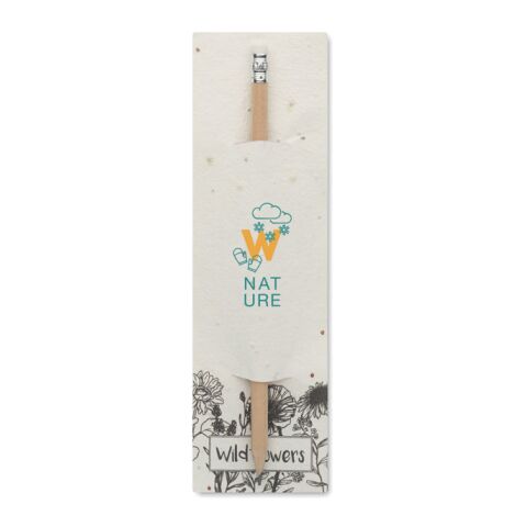 Natural pencil in seeded pouch white | No Branding | not available | not available