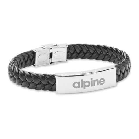 Braided faux leather bracelet black | Without Branding | not available | not available