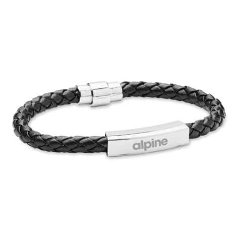 Braided faux leather bracelet black | Without Branding | not available | not available