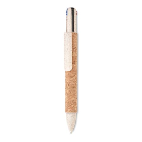 Cork 4-colour ink ball pen beige | No Branding | not available | not available