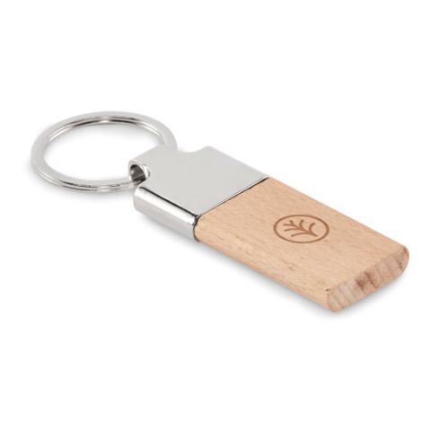 Key ring with rubber wood