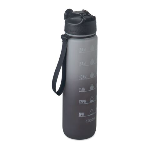 Sports water bottle RPET 1L black | No Branding | not available | not available | not available