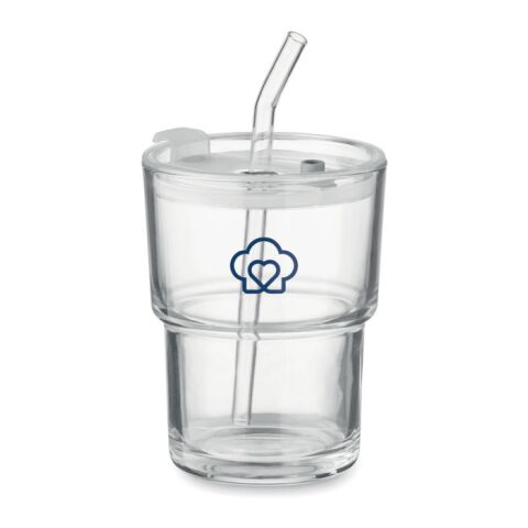 Glass tumbler with straw 400ml transparent | No Branding | not available | not available