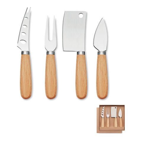 Set of 4 cheese knives wood | No Branding | not available | not available