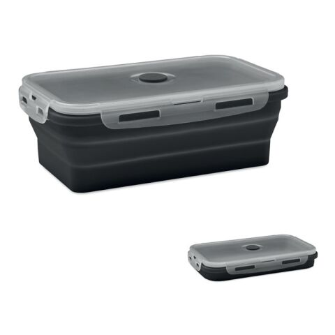 Collapsible silicone lunch box black | No Branding | not available | not available | not available