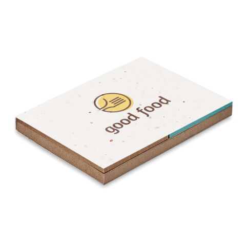 Grass paper memo pad &amp; coloured sticky notes white | No Branding | not available | not available