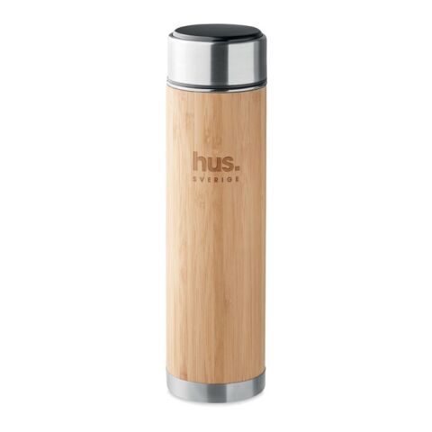 Double wall flask 480 ml with touch thermometer wood | No Branding | not available | not available | not available