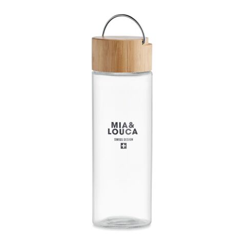 Glass bottle 500ml, bamboo lid transparent | Without Branding | not available | not available | not available