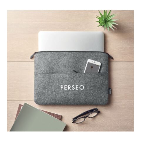 RPET felt zipped laptop bag grey | No Branding | not available | not available | not available