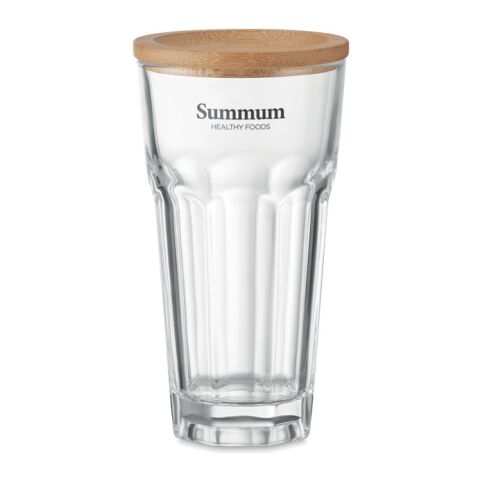 Glass with bamboo lid/coaster transparent | Without Branding | not available | not available