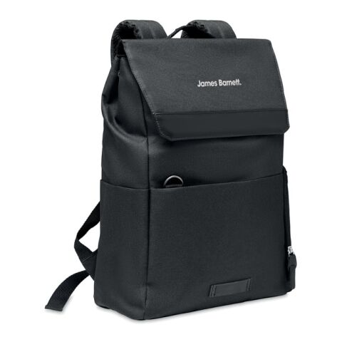 RPET laptop backpack with magnetic button black | No Branding | not available | not available | not available