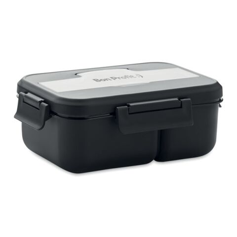 Lunch box with cutlery in PP black | Without Branding | not available | not available | not available