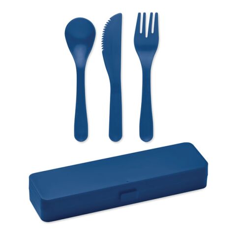 Cutlery set in PP blue | No Branding | not available | not available | not available