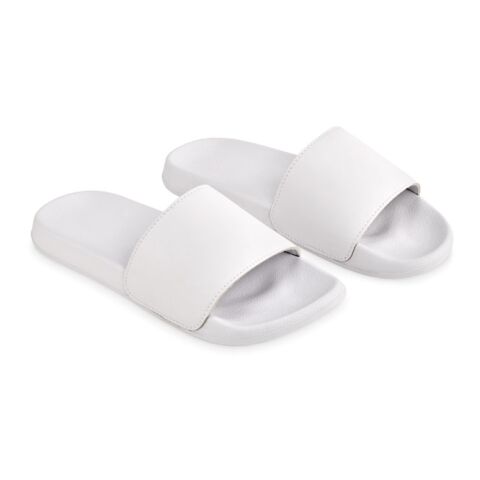 Anti -slip sliders size 44/45 white | 1-color Screen Print | LEFT | 50 mm x 50 mm | 50