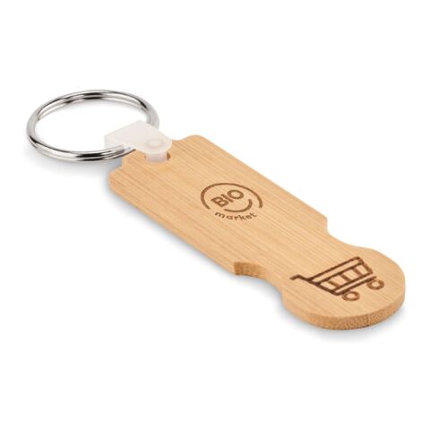 Bamboo euro token key ring wood | No Branding | not available | not available