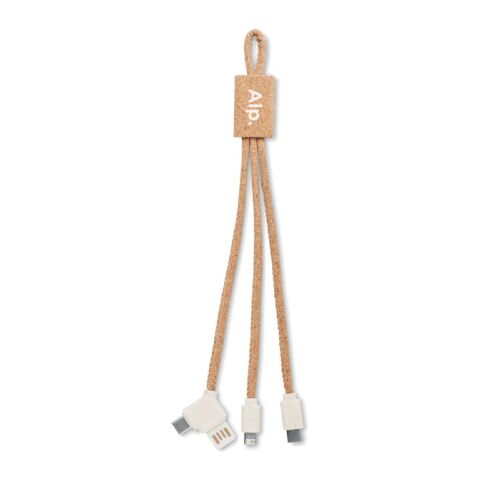 3 in 1 cork charging cable beige | No Branding | not available | not available