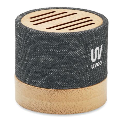 Bamboo RPET wireless speaker black | Without Branding | not available | not available