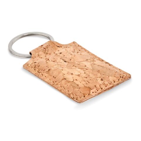 Rectangular cork key ring beige | No Branding | not available | not available