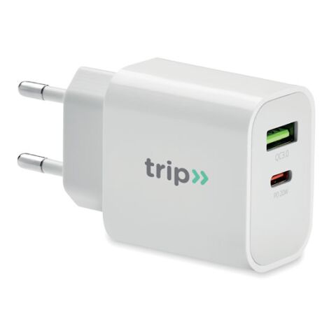 18W 2 port USB charger EU plug white | No Branding | not available | not available | not available