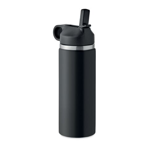 Double wall bottle with built in straw 500 ml black | No Branding | not available | not available | not available