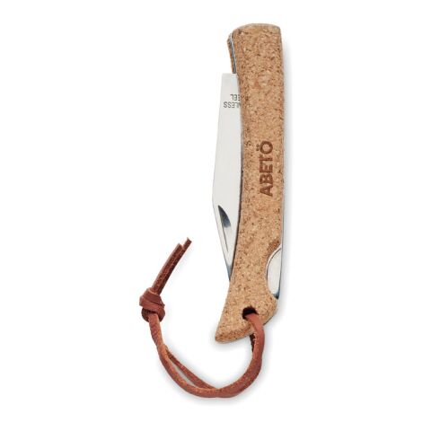 Foldable knife with cork beige | No Branding | not available | not available