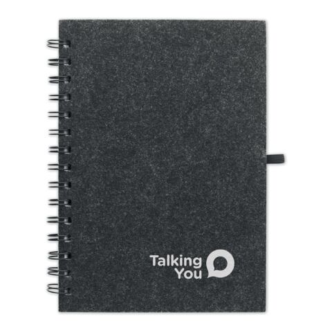 A5 RPET felt cover notebook grey | No Branding | not available | not available | not available