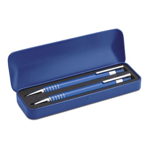 Ball pen set in metal box blue | No Branding | not available | not available