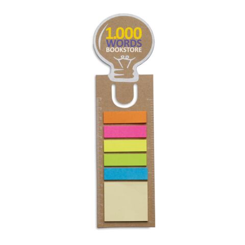 Bookmark with sticky memo pad beige | No Branding | not available | not available | not available