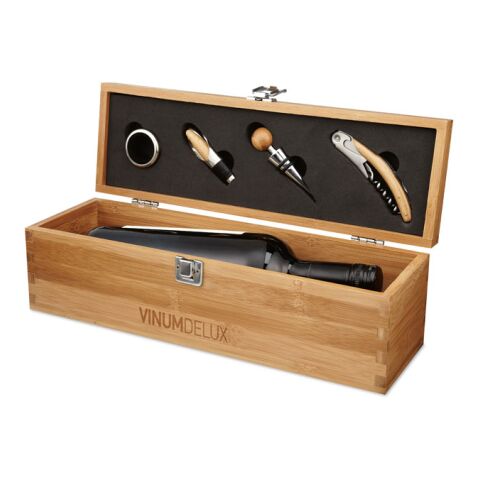 Wine set in bamboo gift box wood | No Branding | not available | not available | not available