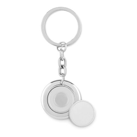 Metal Key ring with token shiny silver | No Branding | not available | not available