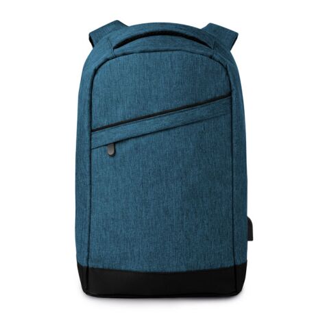 2 tone backpack incl USB plug blue | Without Branding | not available | not available | not available