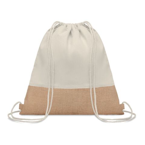 Drawstring bag with jute details beige | No Branding | not available | not available | not available