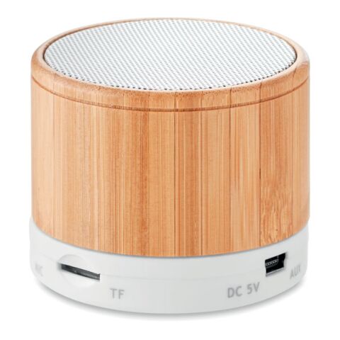 Round Bamboo 4.2 wireless speaker white | No Branding | not available | not available