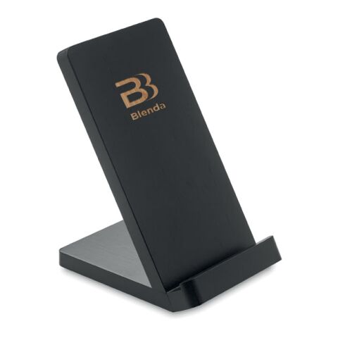 Bamboo wireless charge stand 5W black | Without Branding | not available | not available
