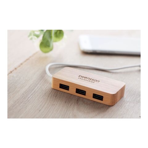 Bamboo USB 3 ports hub wood | Without Branding | not available | not available | not available