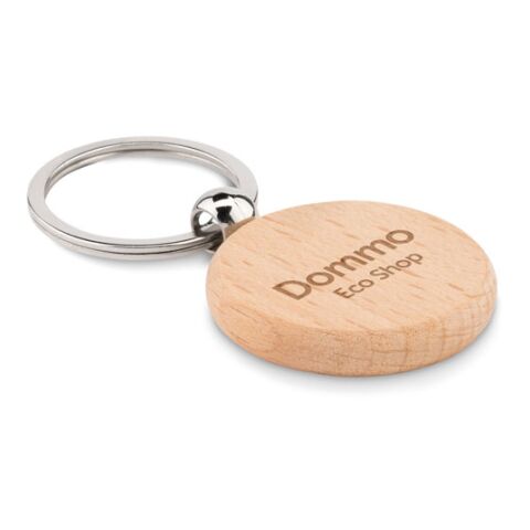 Round wooden key ring